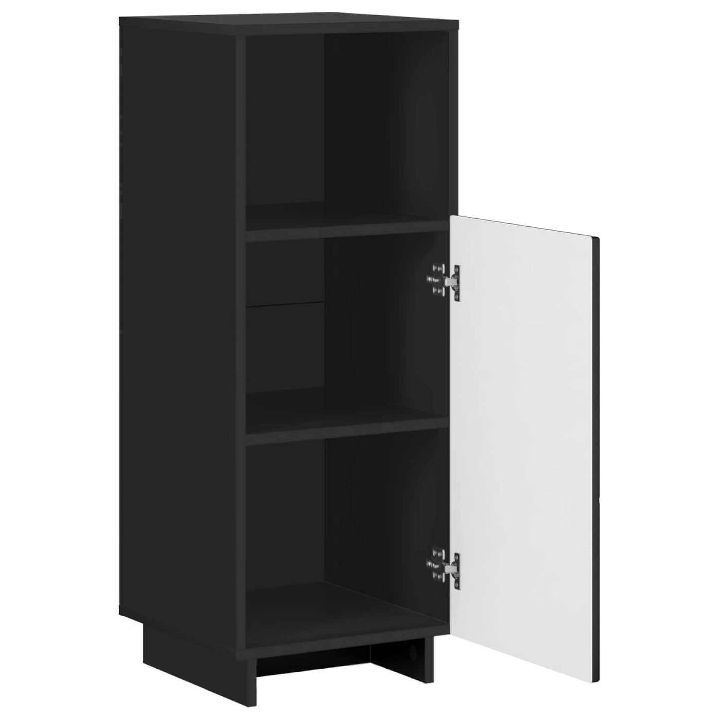 vidaXL Ντουλάπι μπάνιου Μαύρο 36,5 x 38 x 95 cm Επεξεργασμένο Ξύλο