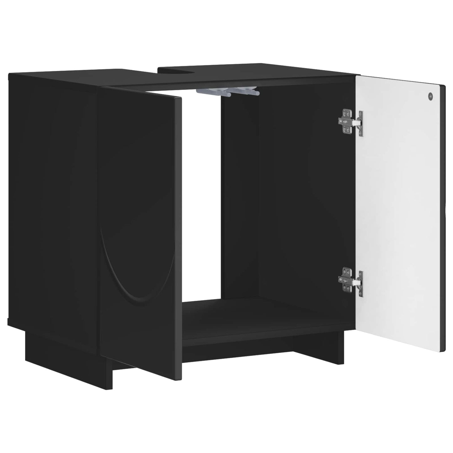 vidaXL Έπιπλο μπάνιου Μαύρο 60 x 41 x 58 cm Επεξεργασμένο Ξύλο