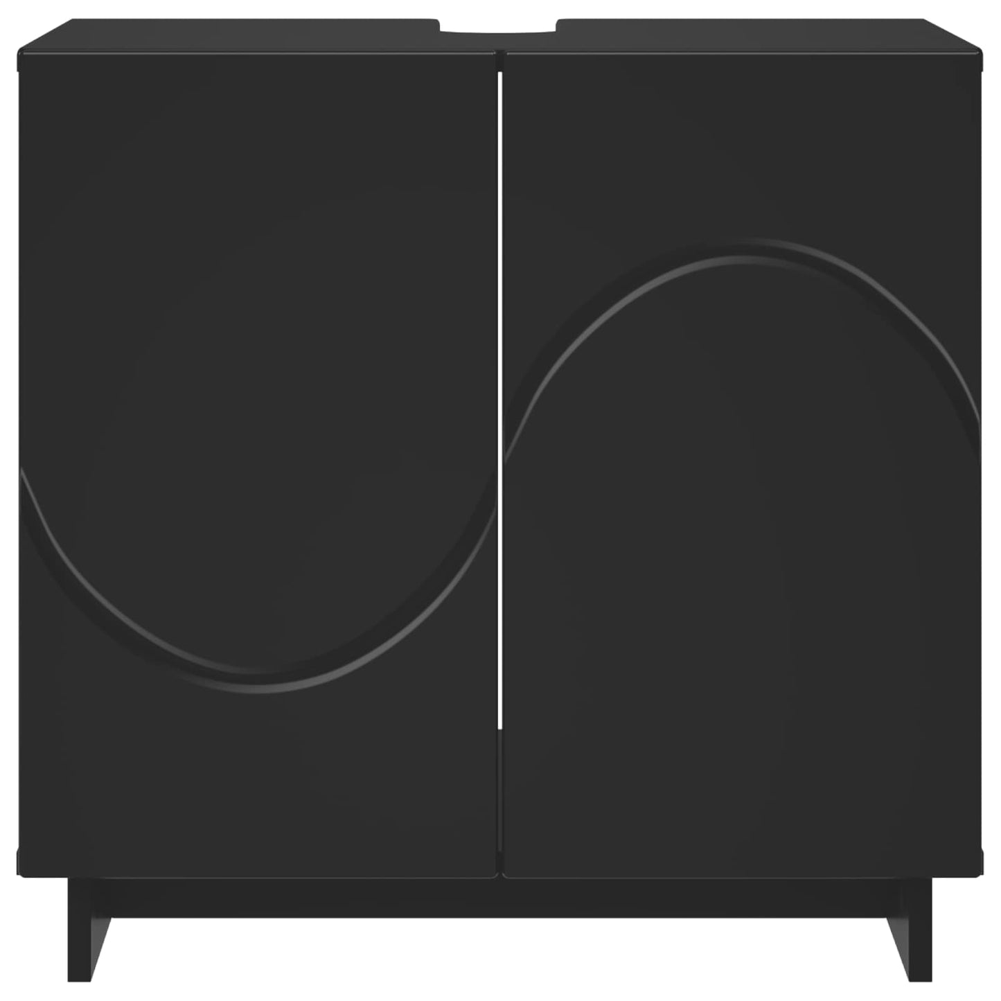vidaXL Έπιπλο μπάνιου Μαύρο 60 x 41 x 58 cm Επεξεργασμένο Ξύλο