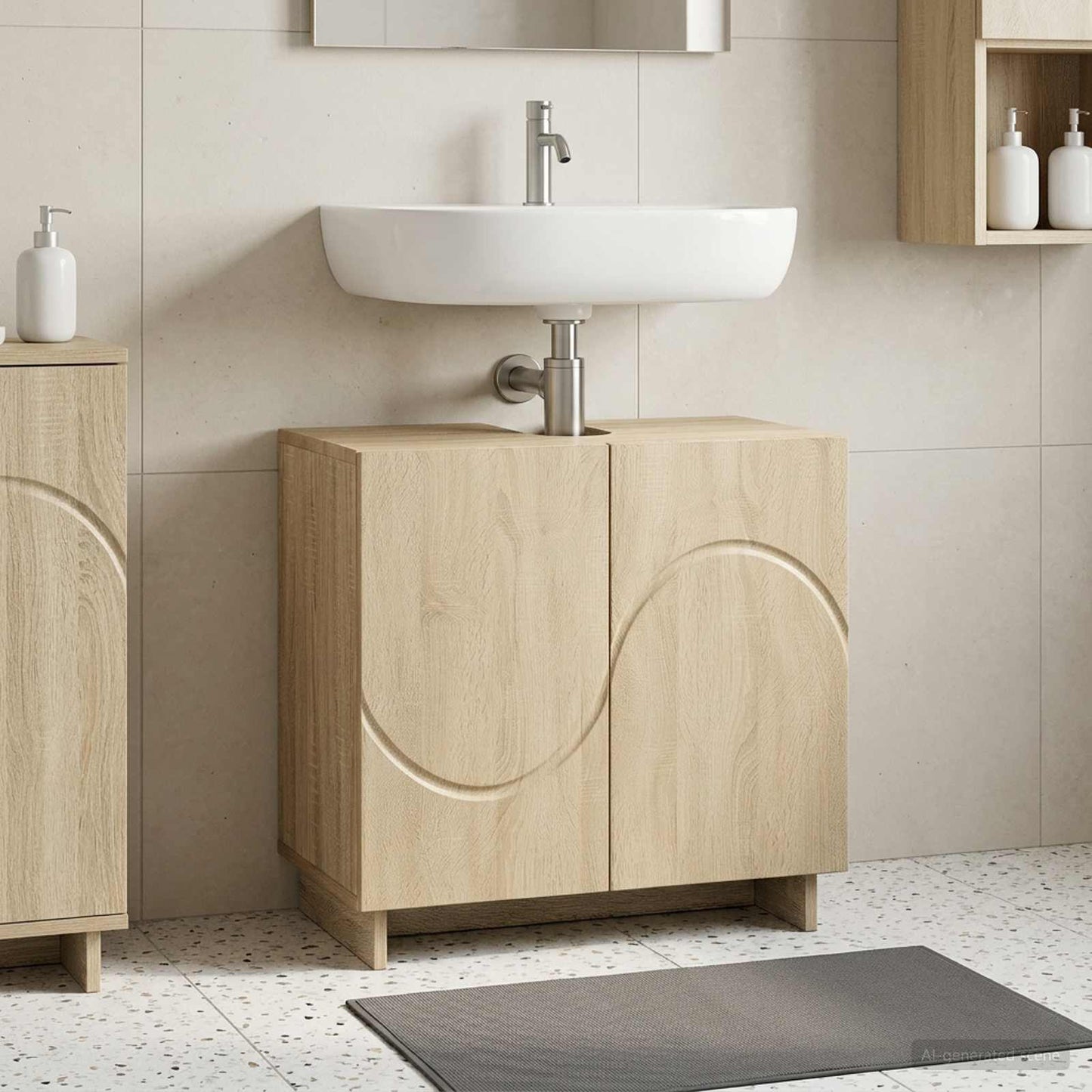 vidaXL Έπιπλο μπάνιου Sonoma Δρυς 60 x 41 x 58 cm Επεξεργασμένο Ξύλο