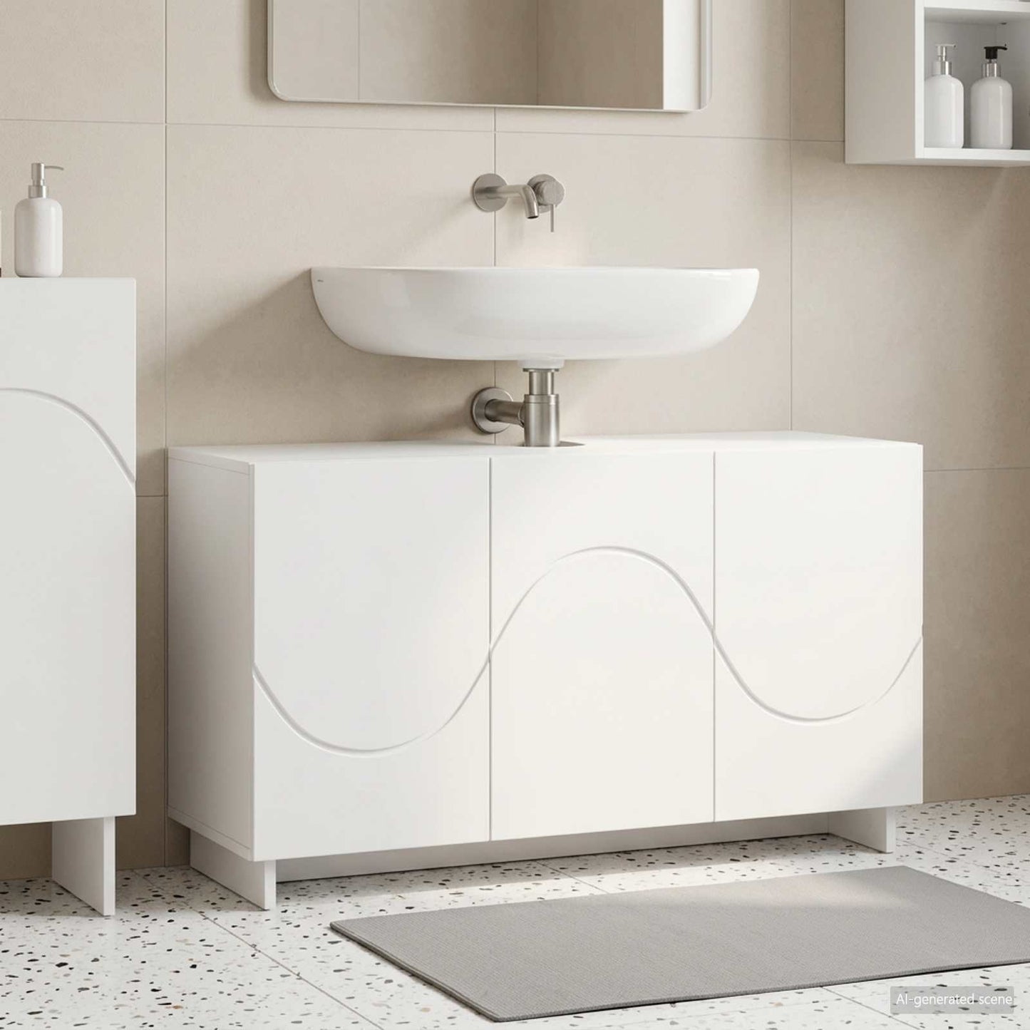 vidaXL Έπιπλο μπάνιου Γυαλιστερό Λευκό 101 x 41 x 58 cm