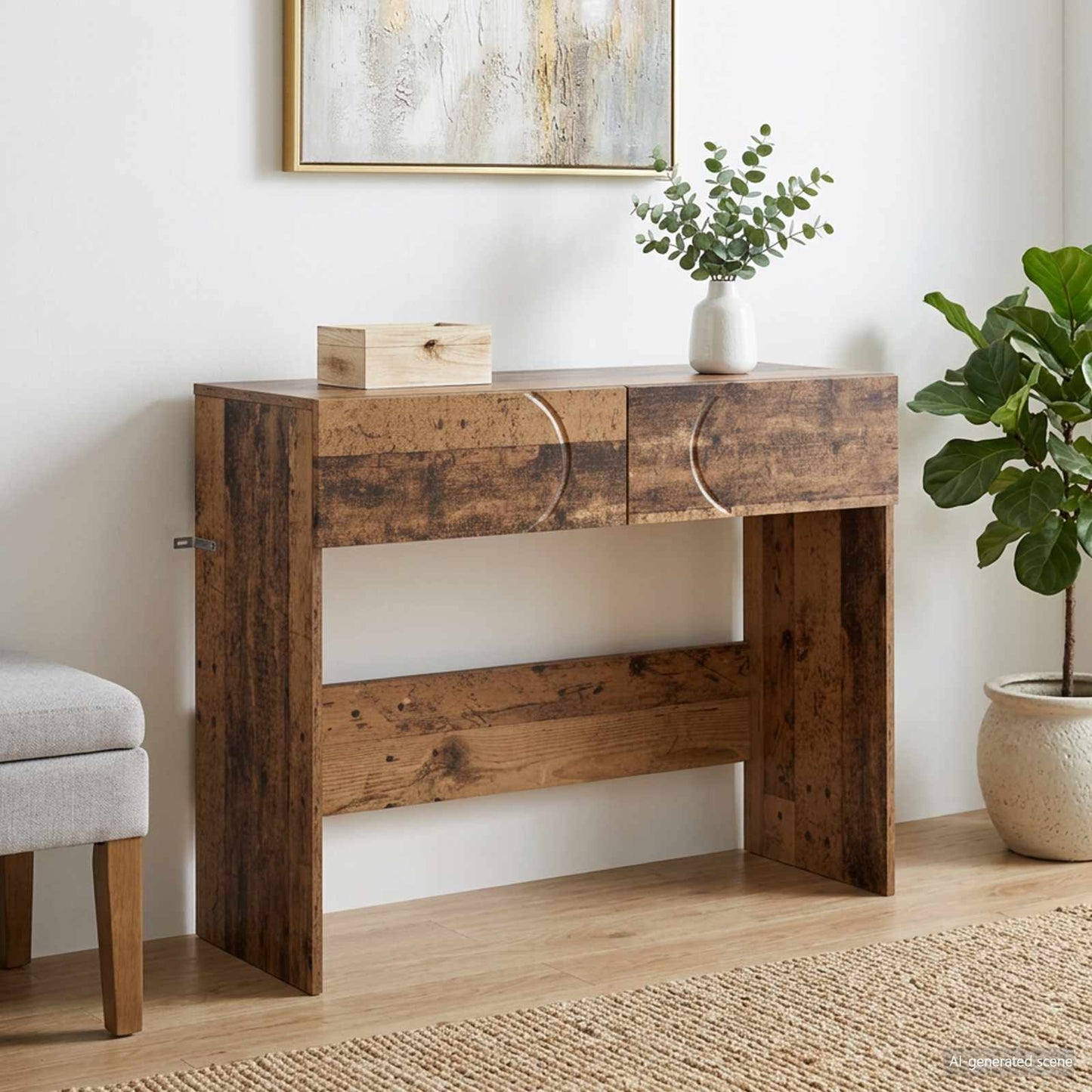 vidaXL Τραπέζι κονσόλας Παλαιωμένο ξύλο 96,5 x 38 x 75 εκ.