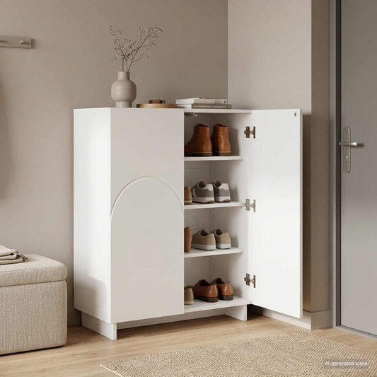 vidaXL Παπουτσοθήκη 73 x 38 x 87,5 εκ. Επεξεργασμένο Ξύλο Λευκό