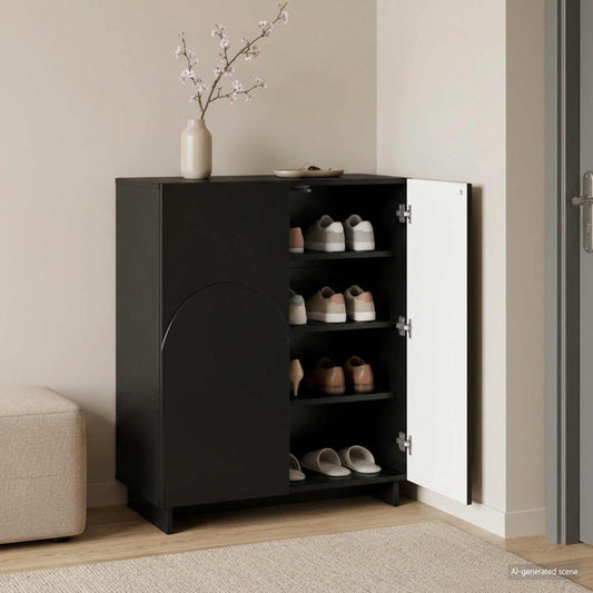 vidaXL Παπουτσοθήκη 73 x 38 x 87,5 εκ. Επεξεργασμένο Ξύλο Μαύρο