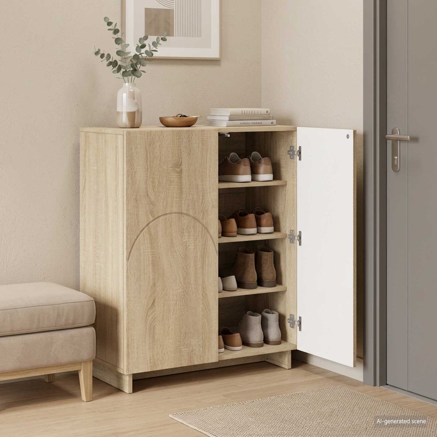 vidaXL Παπουτσοθήκη 73 x 38 x 87,5 εκ. Επεξεργασμένο Ξύλο Sonoma Δρυς