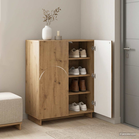 vidaXL Παπουτσοθήκη 73 x 38 x 87,5 εκ. Επεξεργασμένο Ξύλο Artisan Δρυς