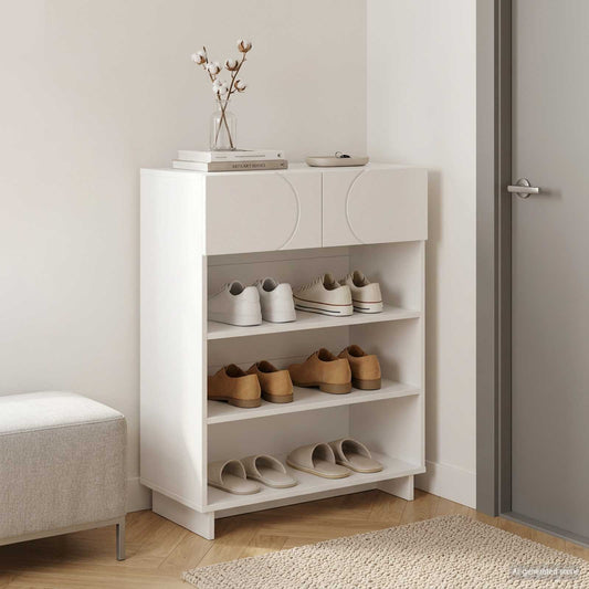 vidaXL Παπουτσοθήκη 73 x 38 x 87,5 εκ. Επεξεργασμένο ξύλο Λευκό