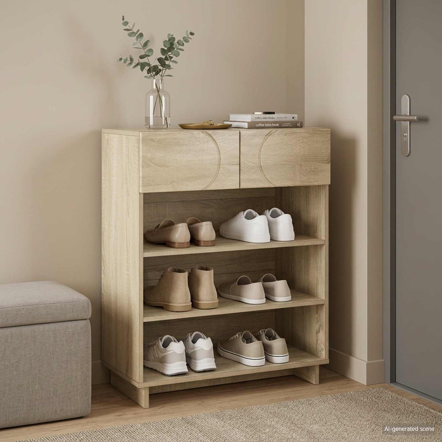 vidaXL Παπουτσοθήκη 73 x 38 x 87,5 εκ. Επεξεργασμένο ξύλο Sonoma Δρυς