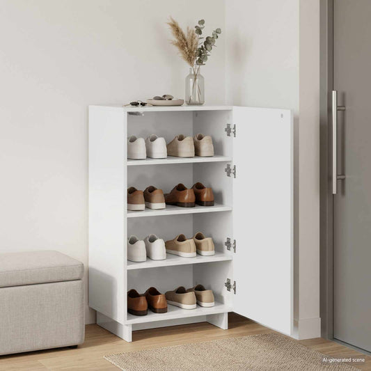 vidaXL Παπουτσοθήκη 48 x 38 x 87,5 εκ. Επεξεργασμένο ξύλο Λευκό