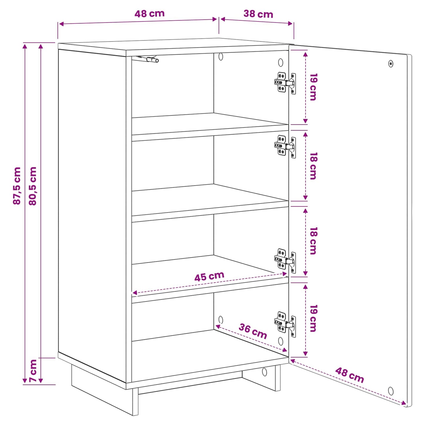 vidaXL Ντουλάπα Παπουτσιών 48 x 38 x 87,5 εκ. Επεξεργασμένο Ξύλο Μαύρο