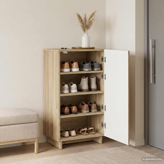 vidaXL Παπουτσοθήκη 48 x 38 x 87,5 εκ. Επεξεργασμένο ξύλο Sonoma Δρυς