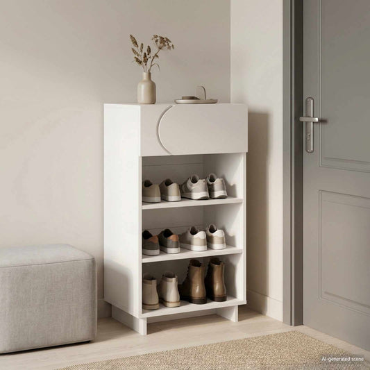 vidaXL Παπουτσοθήκη 48 x 38 x 87,5 εκ. Επεξεργασμένο ξύλο Λευκό