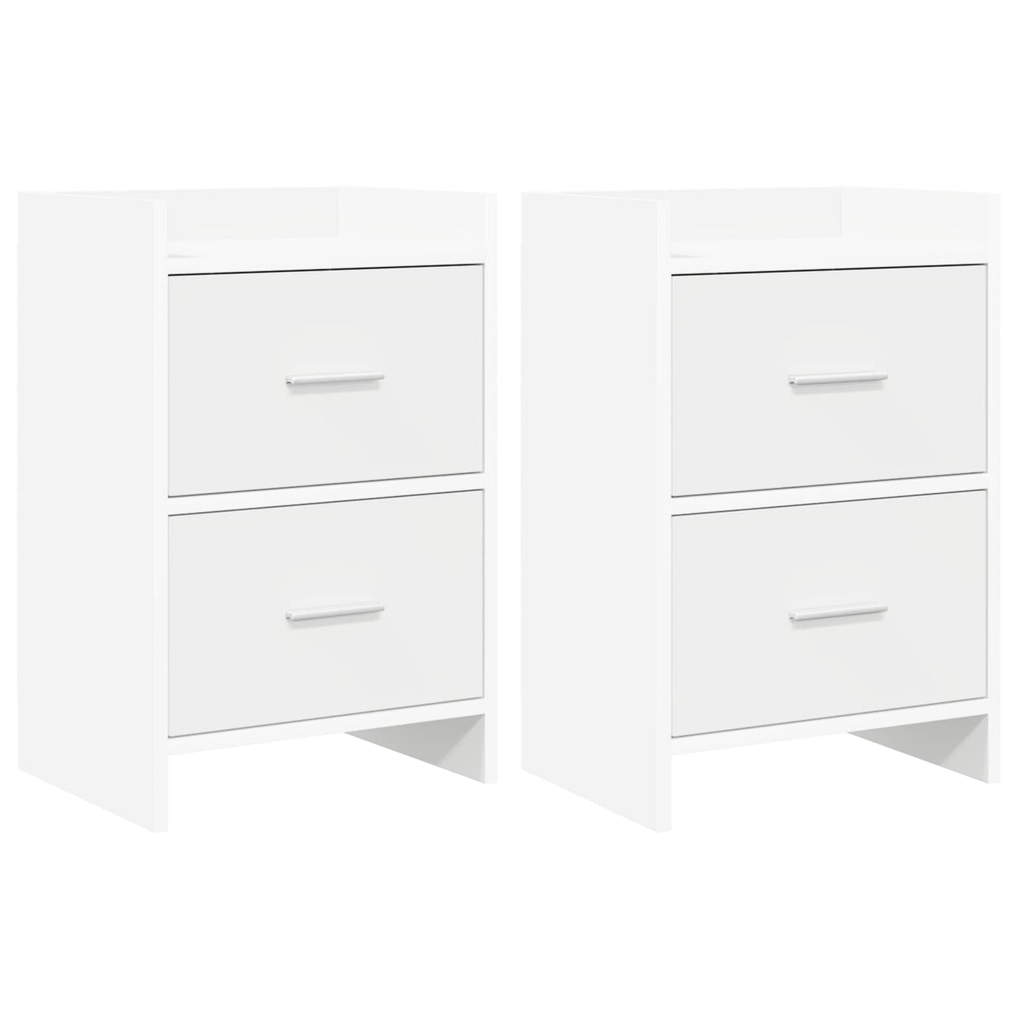 vidaXL Κομοδίνα 2 τμχ. Λευκό 40 x 30 x 60 cm Επεξεργασμένο Ξύλο