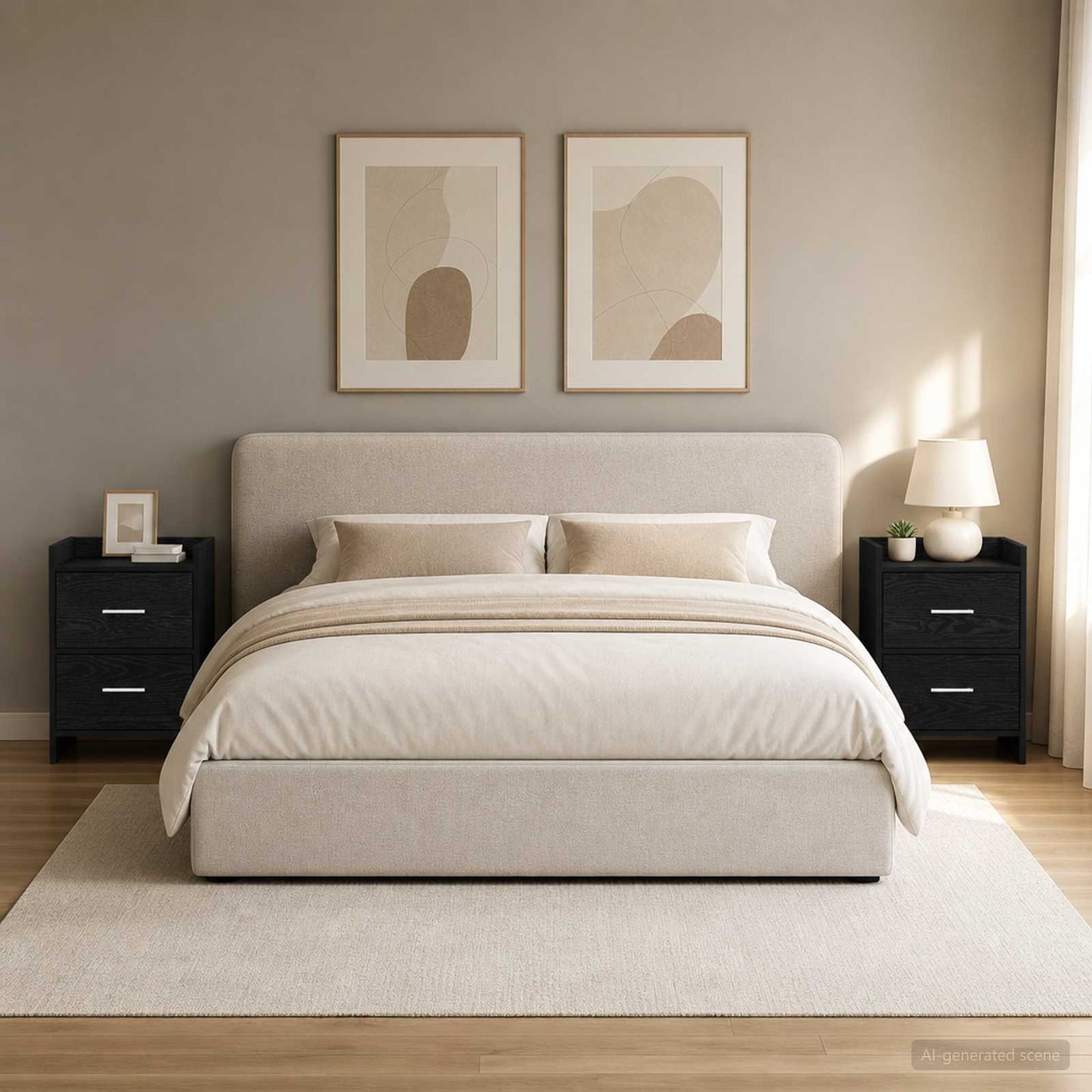 vidaXL Κομοδίνα 2 τμχ. Μαύρη Δρυς 40 x 30 x 60 cm Επεξεργασμένο Ξύλο