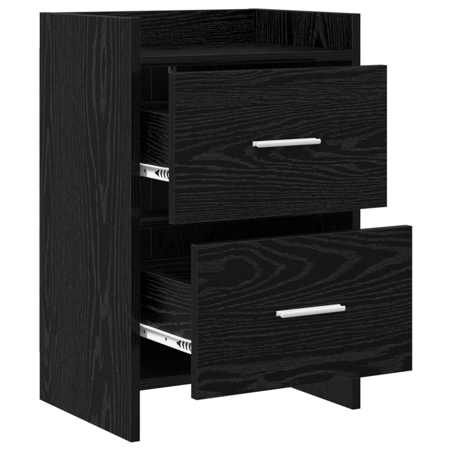 vidaXL Κομοδίνα 2 τμχ. Μαύρη Δρυς 40 x 30 x 60 cm Επεξεργασμένο Ξύλο