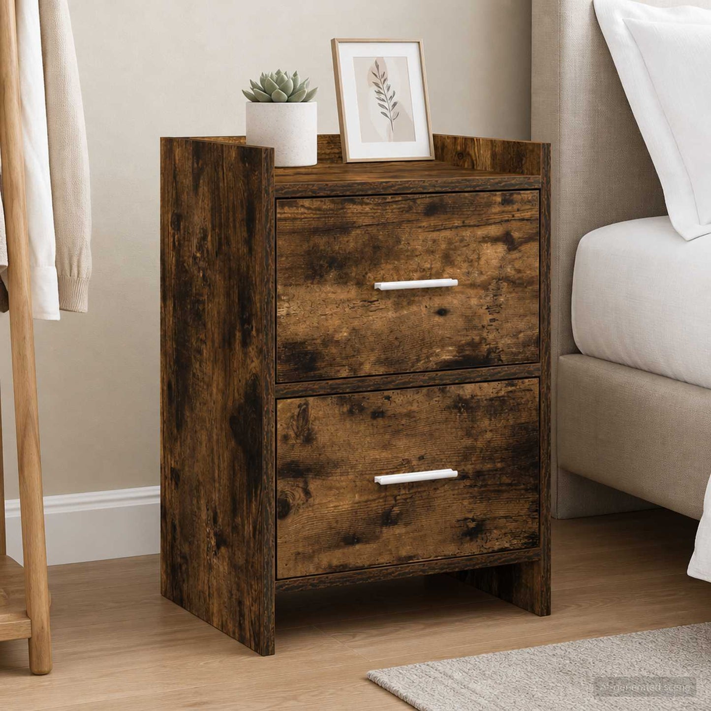 vidaXL Κομοδίνα Καπνισμένο Ξύλο Δρυός 40 x 30 x 60 cm
