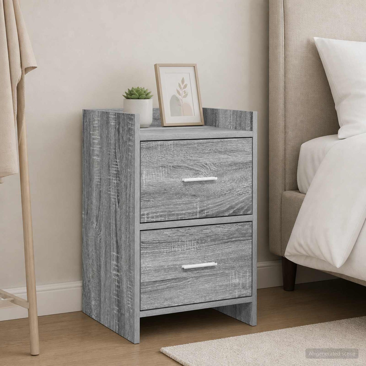vidaXL Κομοδίνα 2 τμχ. Γκρι Sonoma 40 x 30 x 60 cm Επεξεργασμένο Ξύλο