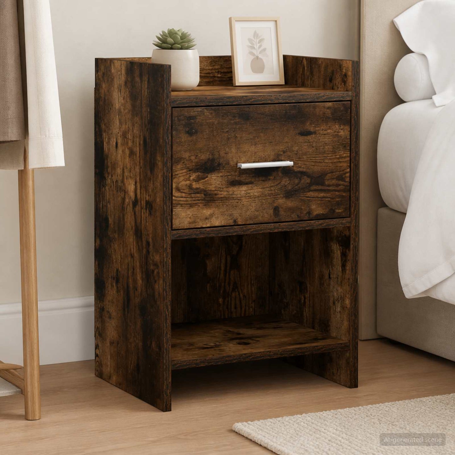 vidaXL Κομοδίνα Καπνισμένο Ξύλο Δρυός 40 x 30 x 60 cm