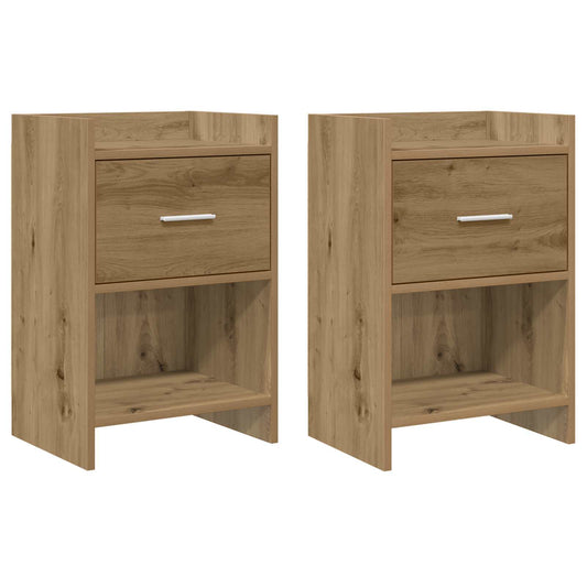 vidaXL Κομοδίνα 2 τμχ. Artisan Δρυς 40 x 30 x 60 cm Επεξεργασμένο Ξύλο