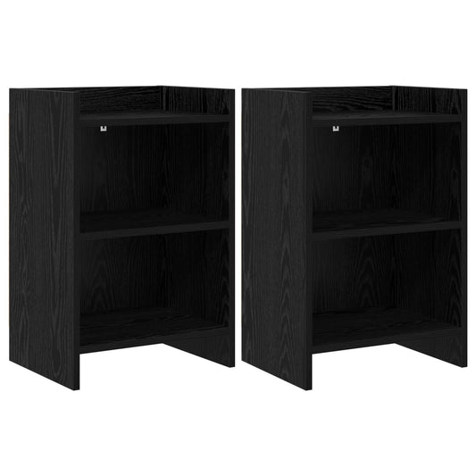vidaXL Κομοδίνα 2 τμχ. Μαύρη Δρυς 40 x 30 x 60 cm Επεξεργασμένο Ξύλο