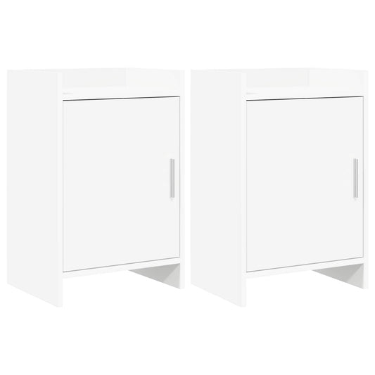 vidaXL Κομοδίνα 2 τμχ. Λευκό 40 x 30 x 60 cm Επεξεργασμένο Ξύλο