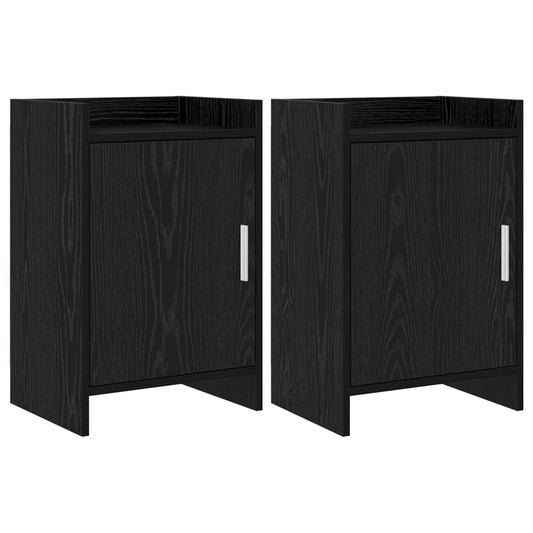 vidaXL Κομοδίνα 2 τμχ. Μαύρη Δρυς 40 x 30 x 60 cm Επεξεργασμένο Ξύλο