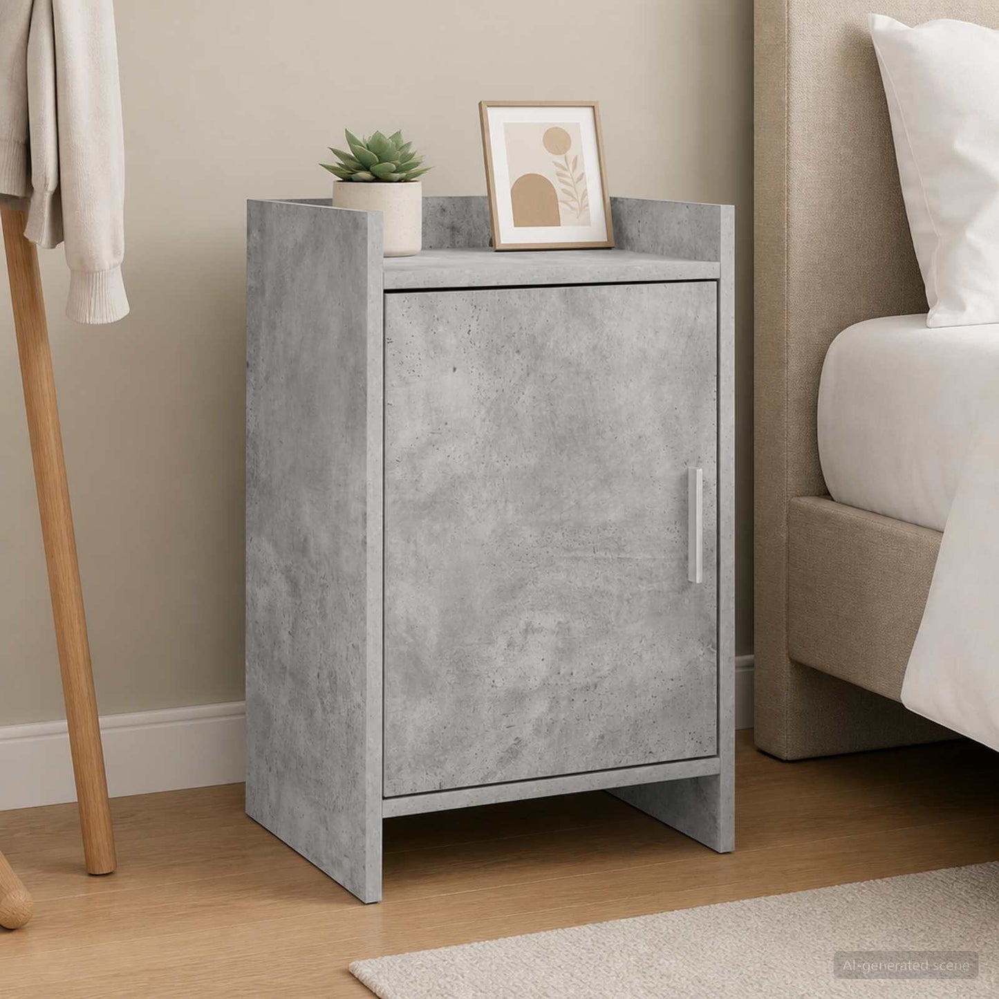 vidaXL Κομοδίνα Γκρι Σκυροδέματος 40 x 30 x 60 cm Επεξεργασμένο Ξύλο