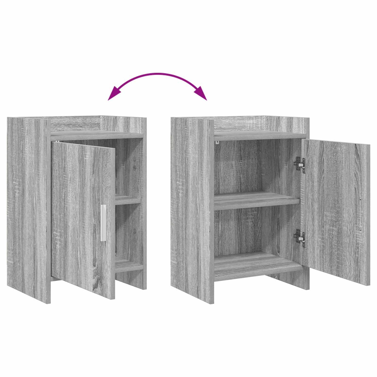 vidaXL Κομοδίνα 2 τμχ. Γκρι Sonoma 40 x 30 x 60 cm Επεξεργασμένο Ξύλο
