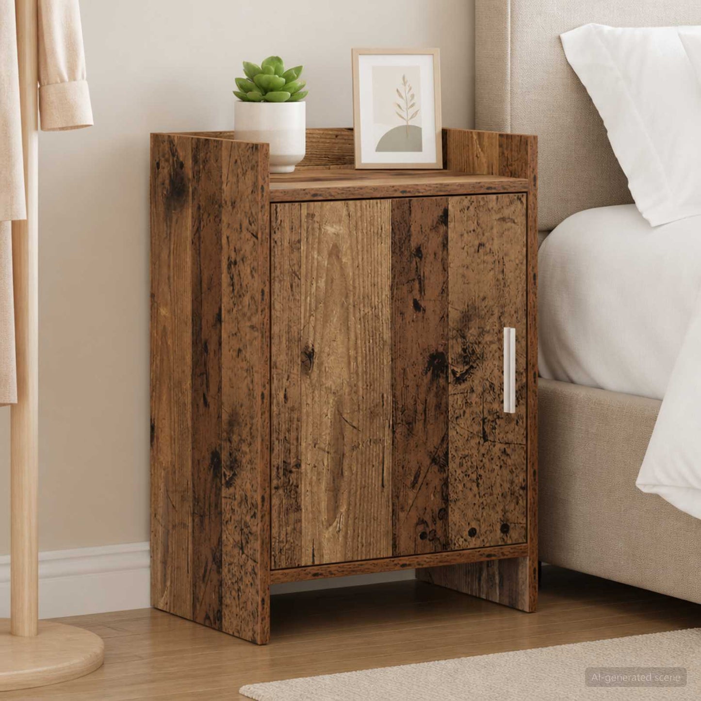 vidaXL Κομοδίνα Παλαιωμένο ξύλο 40 x 30 x 60 cm Επεξεργασμένο Ξύλο