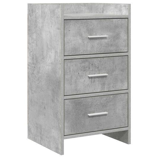 vidaXL Κομοδίνα Γκρι Σκυροδέματος 40 x 36 x 70 εκ. Επεξεργασμένο Ξύλο