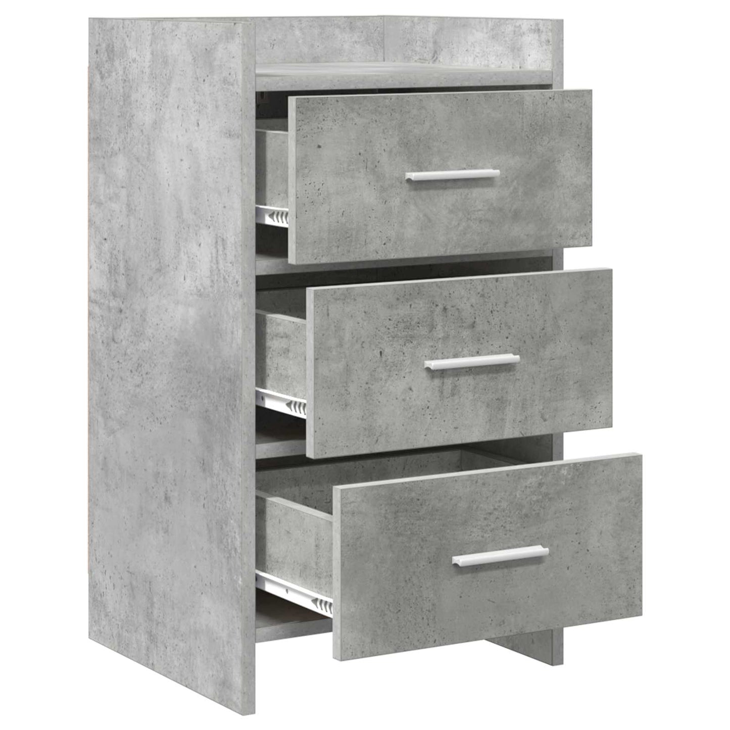 vidaXL Κομοδίνα Γκρι Σκυροδέματος 40 x 36 x 70 εκ. Επεξεργασμένο Ξύλο