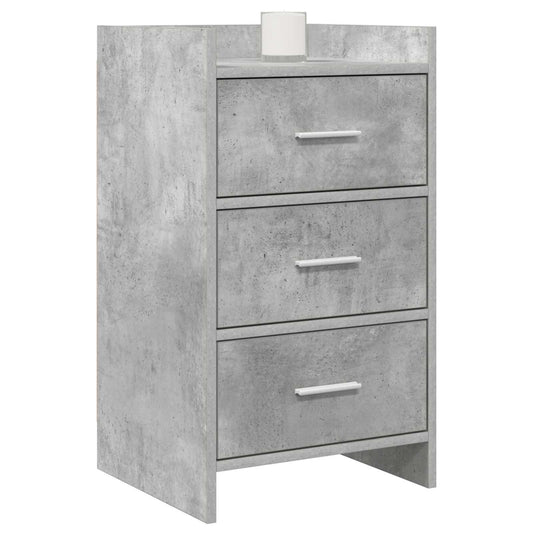 vidaXL Κομοδίνα Γκρι Σκυροδέματος 40 x 36 x 70 εκ. Επεξεργασμένο Ξύλο