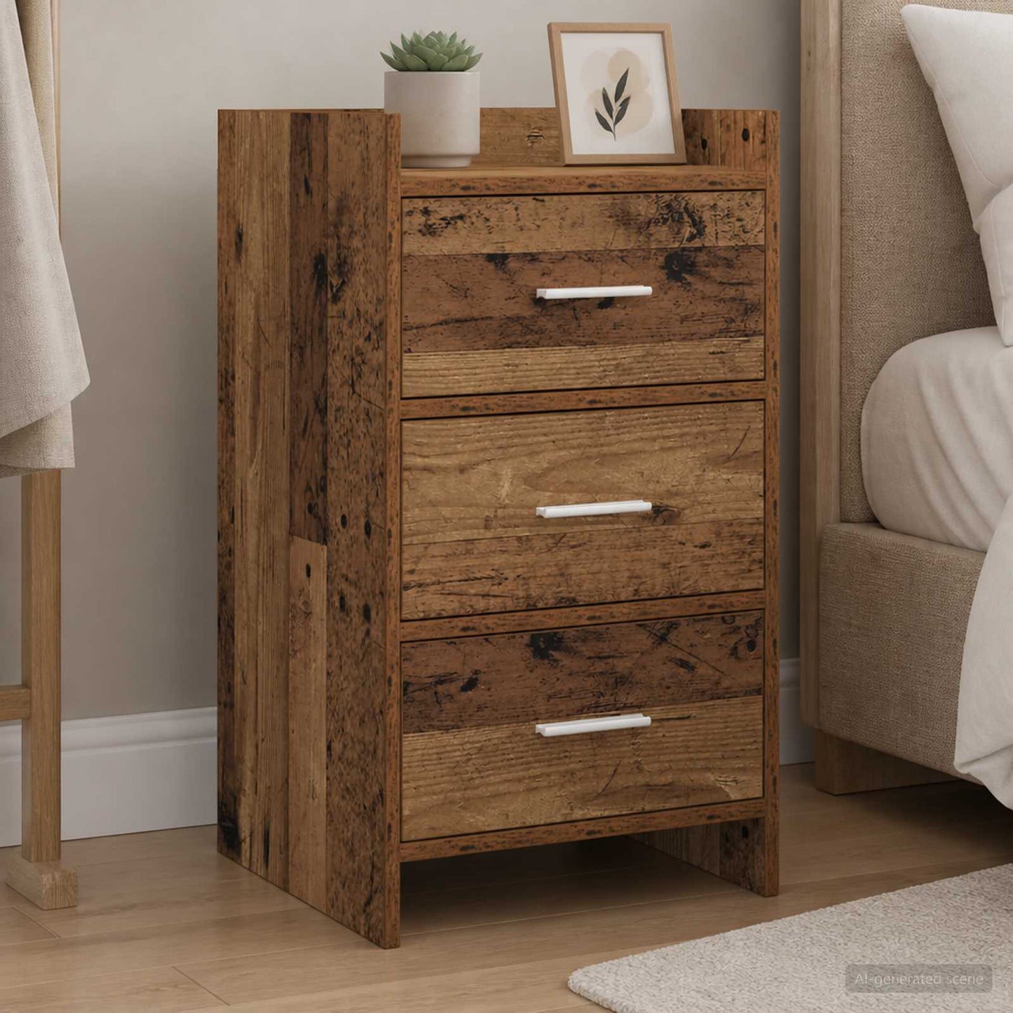 vidaXL Κομοδίνα Artisan Δρυς 40 x 36 x 70 εκ. Επεξεργασμένο Ξύλο