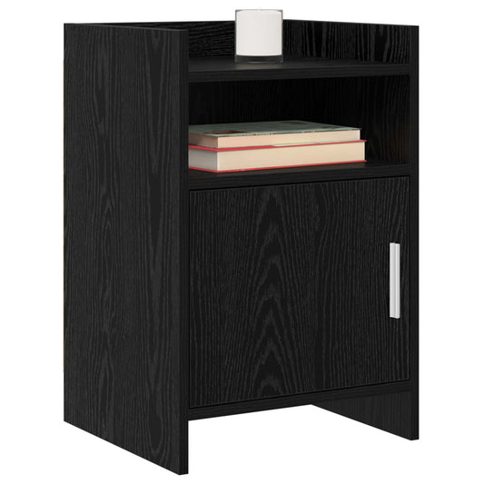 vidaXL Κομοδίνα Μαύρη Δρυς 40 x 36 x 60 εκ Επεξεργασμένο Ξύλο