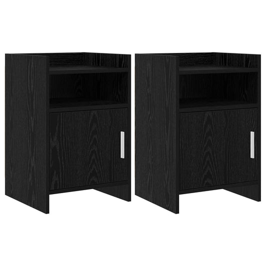 vidaXL Κομοδίνα 2 τμχ. Μαύρη Δρυς 40 x 36 x 60 εκ Επεξεργασμένο Ξύλο
