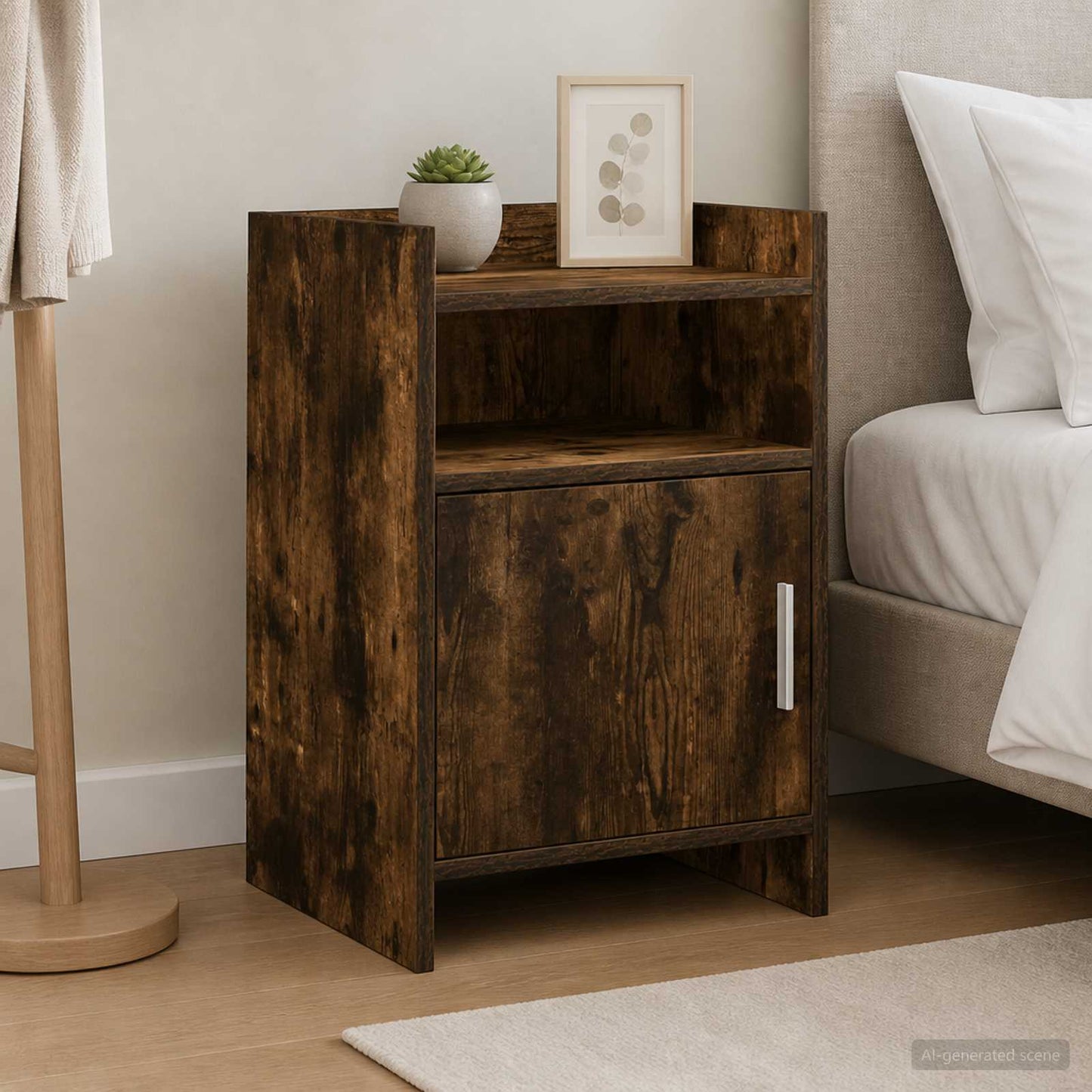 vidaXL Κομοδίνα 2 τμχ. Καπνισμένο Ξύλο Δρυός 40 x 36 x 60 εκ
