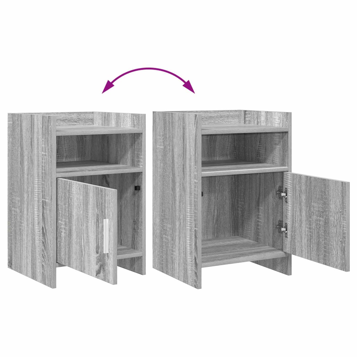 vidaXL Κομοδίνα Γκρι Sonoma 40 x 36 x 60 εκ Επεξεργασμένο Ξύλο