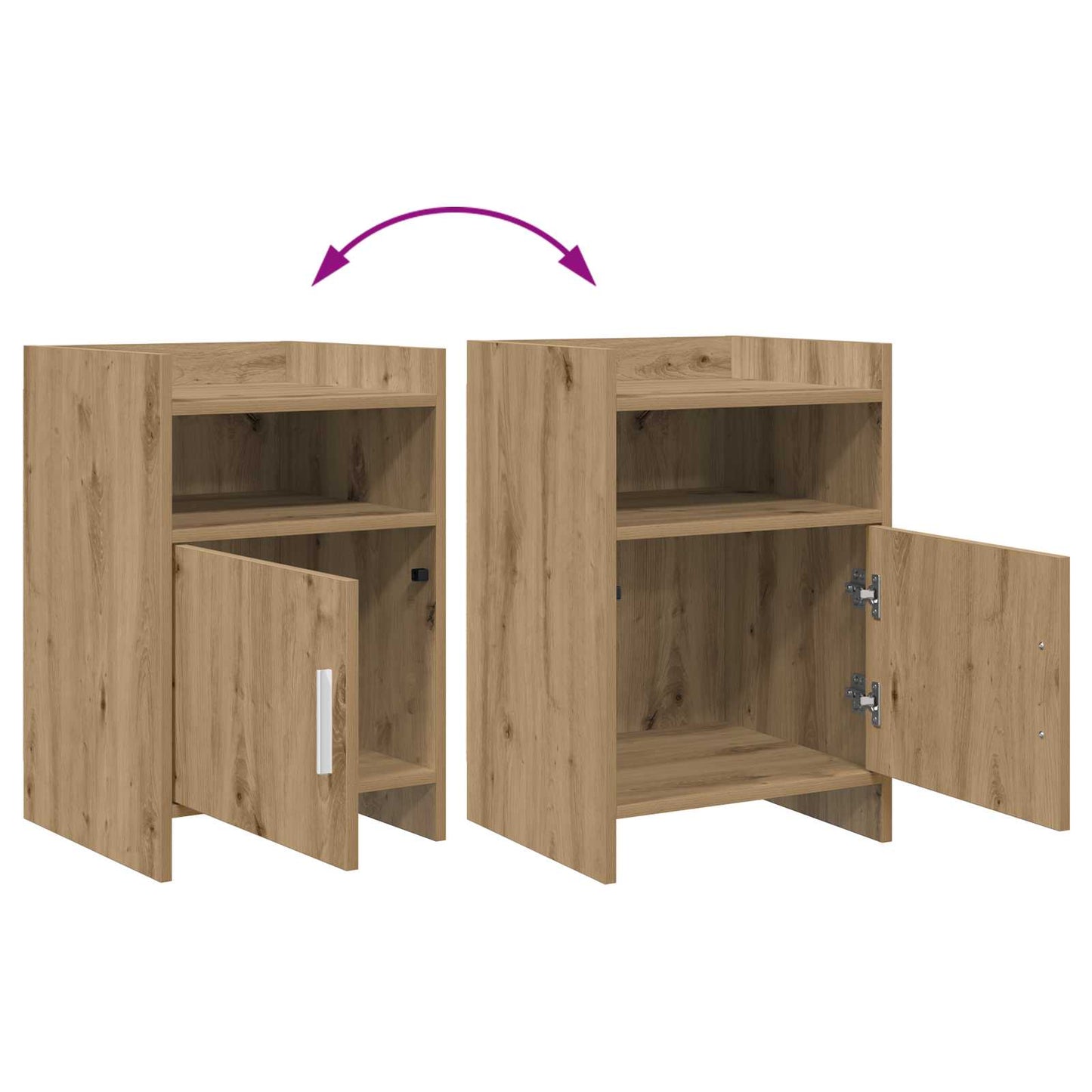 vidaXL Κομοδίνα Artisan Δρυς 40 x 36 x 60 εκ Επεξεργασμένο Ξύλο