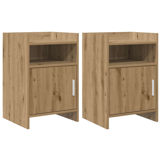 vidaXL Κομοδίνα 2 τμχ. Artisan Δρυς 40 x 36 x 60 εκ Επεξεργασμένο Ξύλο