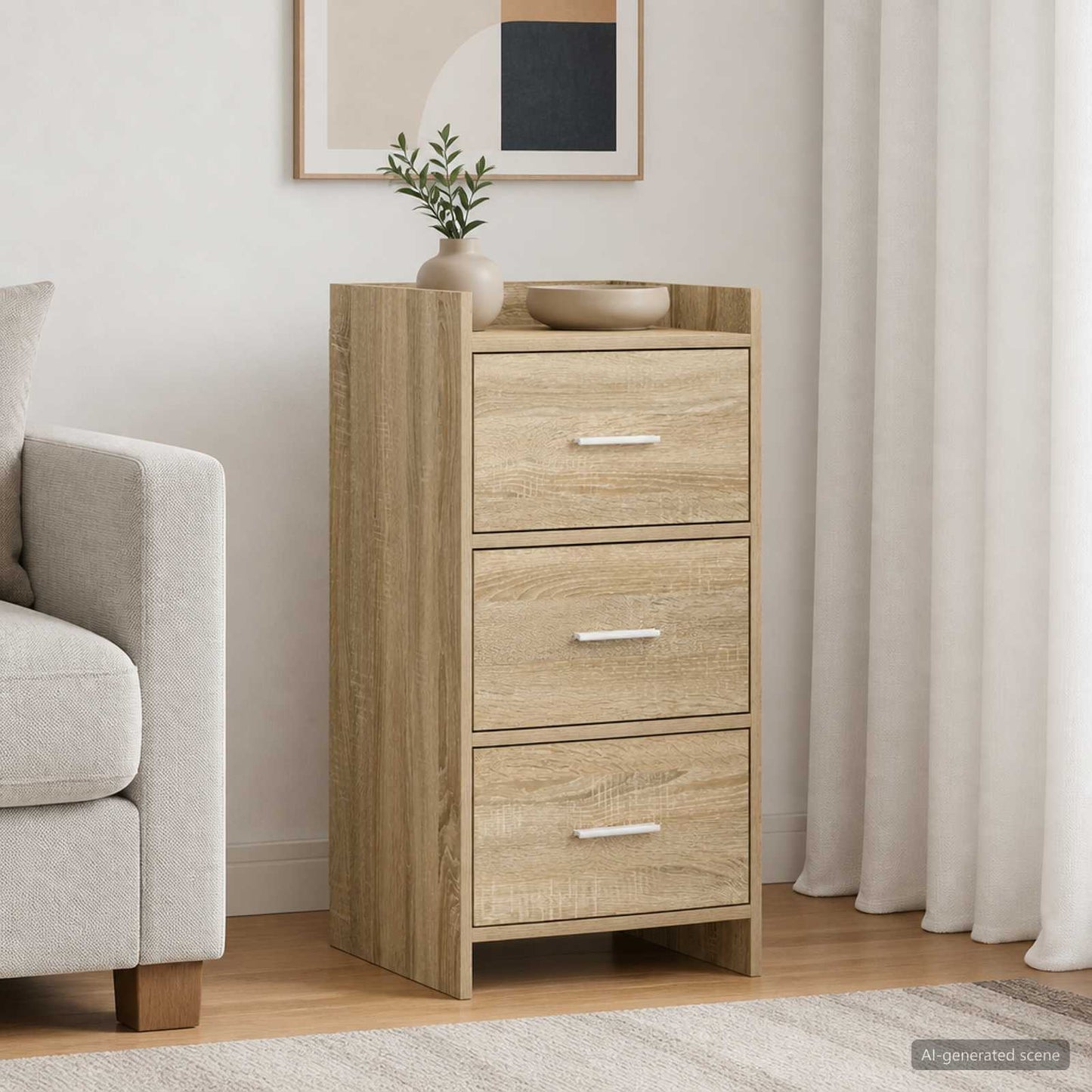 vidaXL Πλαϊνό γραφείο Sonoma Δρυς 40 x 36 x 80 εκ Επεξεργασμένο Ξύλο