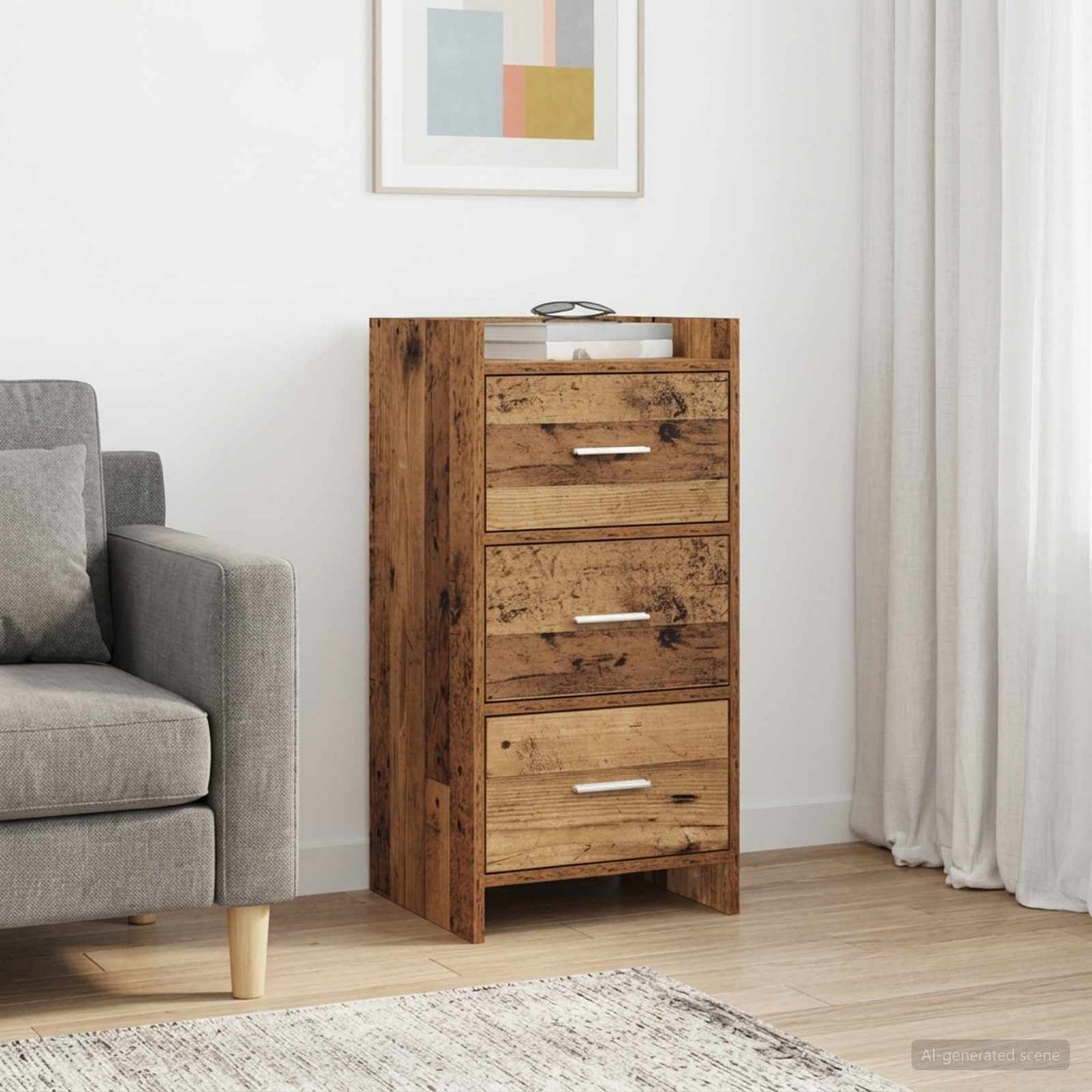 vidaXL Πλαϊνό γραφείο Παλαιωμένο ξύλο 40 x 36 x 80 εκ