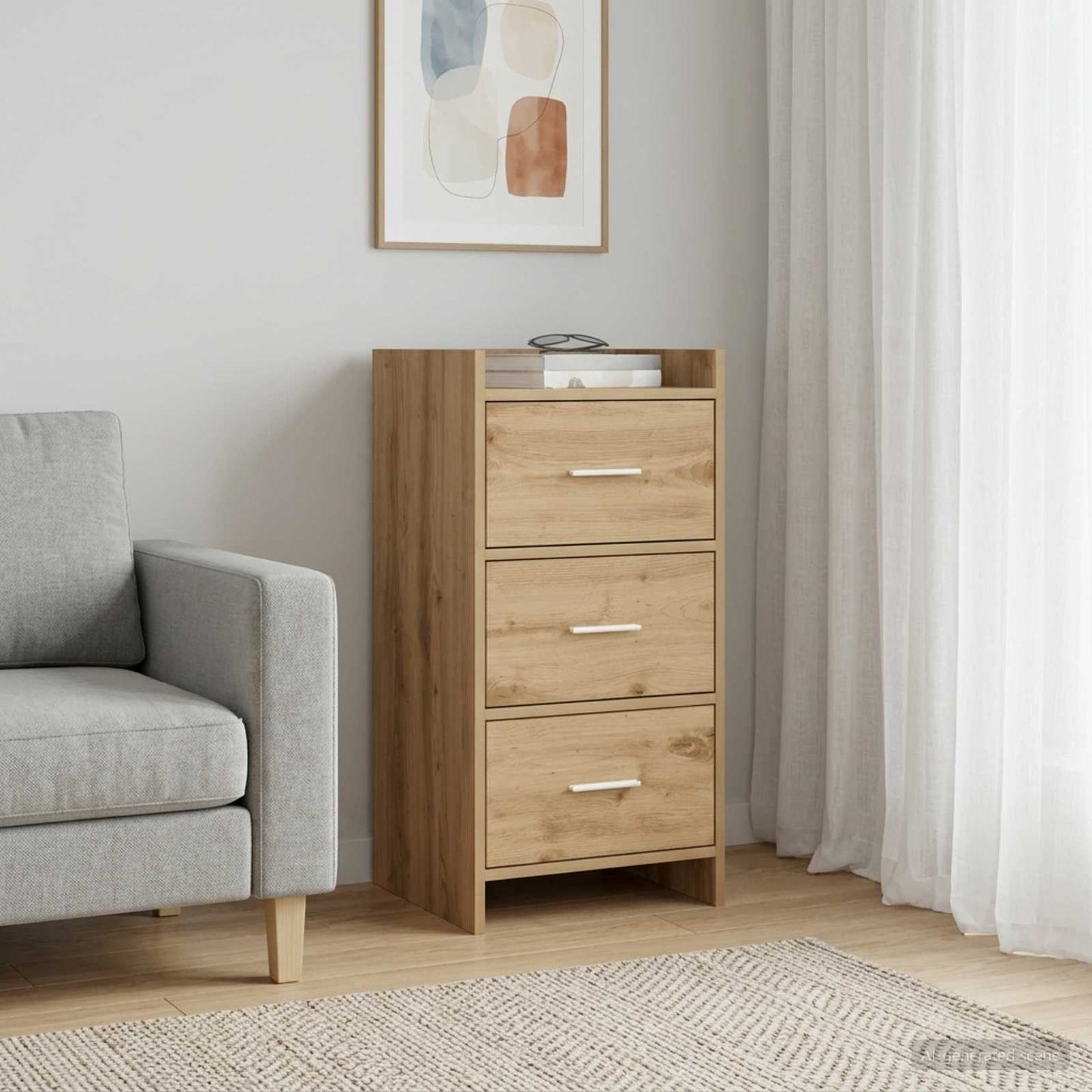 vidaXL Πλαϊνό γραφείο Artisan Δρυς 40 x 36 x 80 εκ Επεξεργασμένο Ξύλο