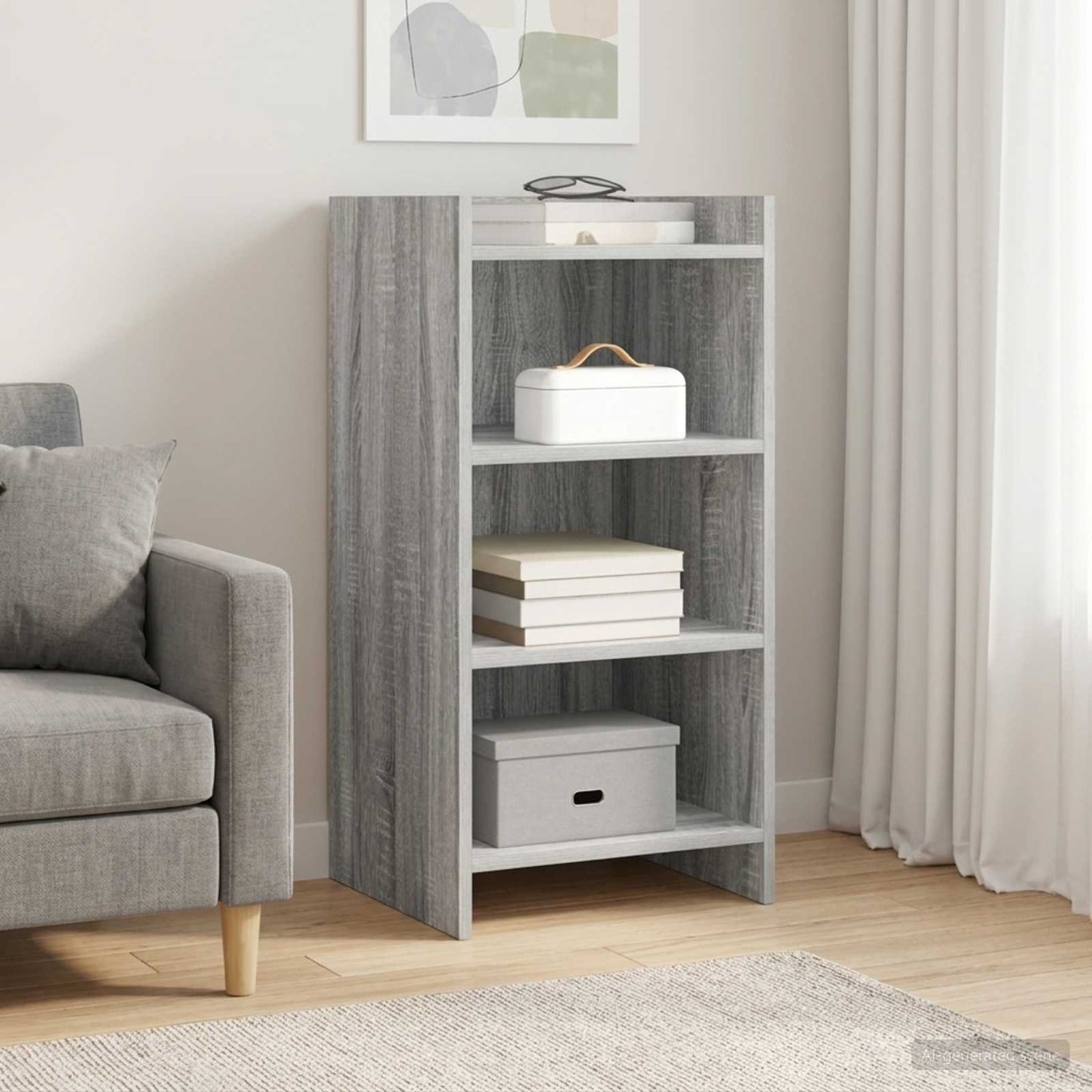 vidaXL Πλαϊνό γραφείο Γκρι Sonoma 40 x 36 x 80 εκ Επεξεργασμένο Ξύλο