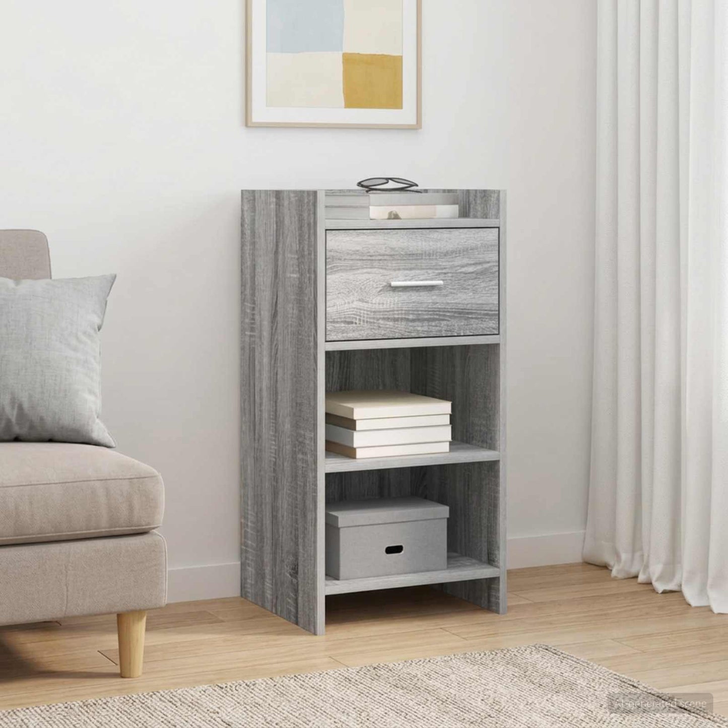 vidaXL Πλαϊνό γραφείο Γκρι Sonoma 40 x 36 x 80 εκ Επεξεργασμένο Ξύλο