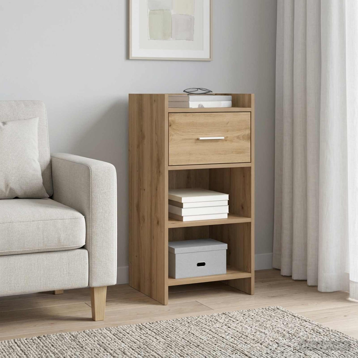 vidaXL Πλαϊνό γραφείο Artisan Δρυς 40 x 36 x 80 εκ Επεξεργασμένο Ξύλο