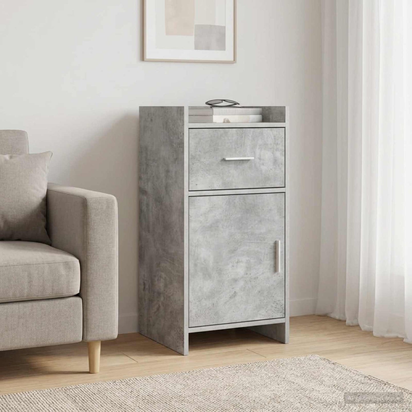 vidaXL Πλαϊνό γραφείο Γκρι Σκυροδέματος 40 x 36 x 80 εκ