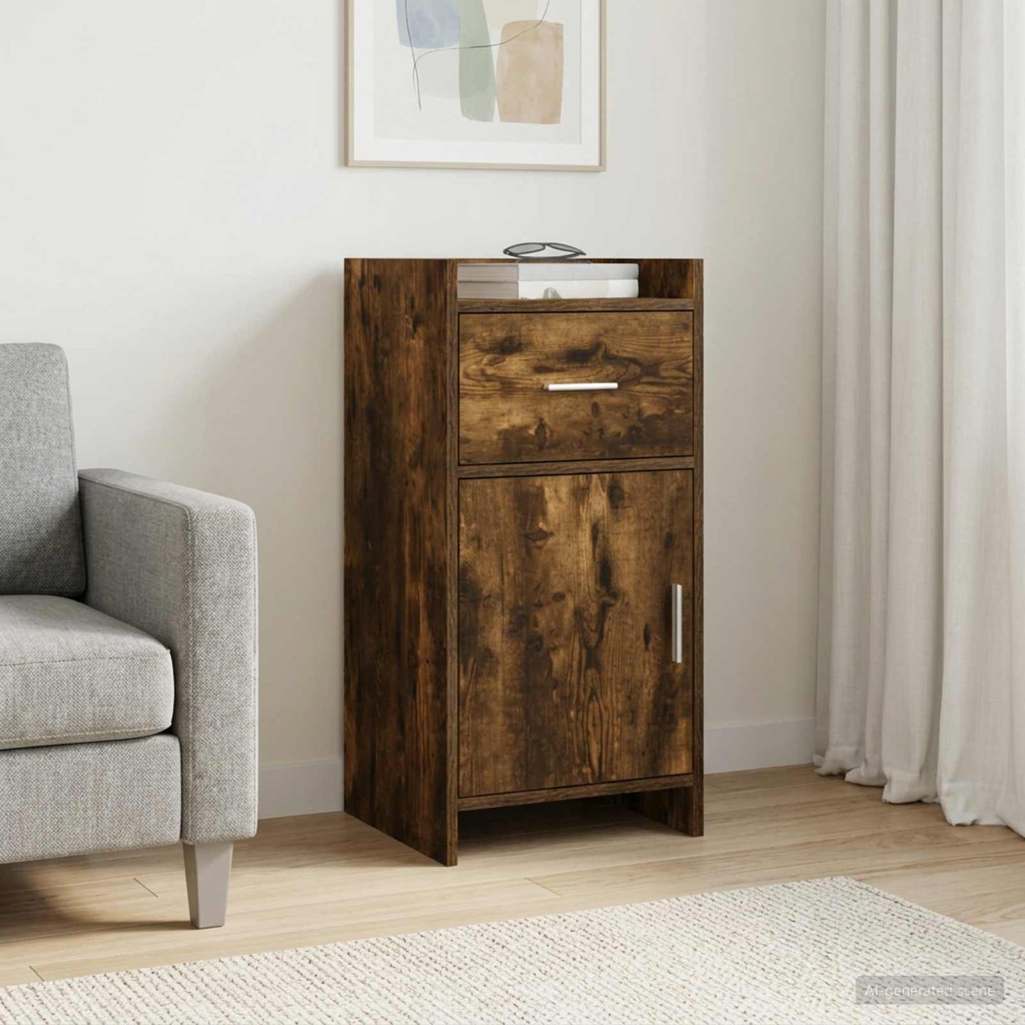 vidaXL Πλαϊνό γραφείο Καπνισμένο Ξύλο Δρυός 40 x 36 x 80 εκ