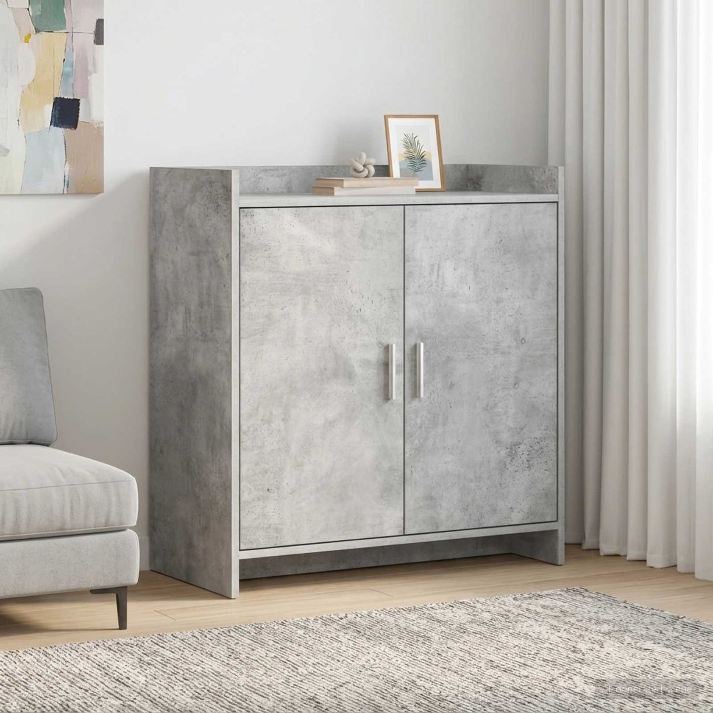vidaXL Πλαϊνό γραφείο Γκρι Σκυροδέματος 72 x 36 x 80 εκ.