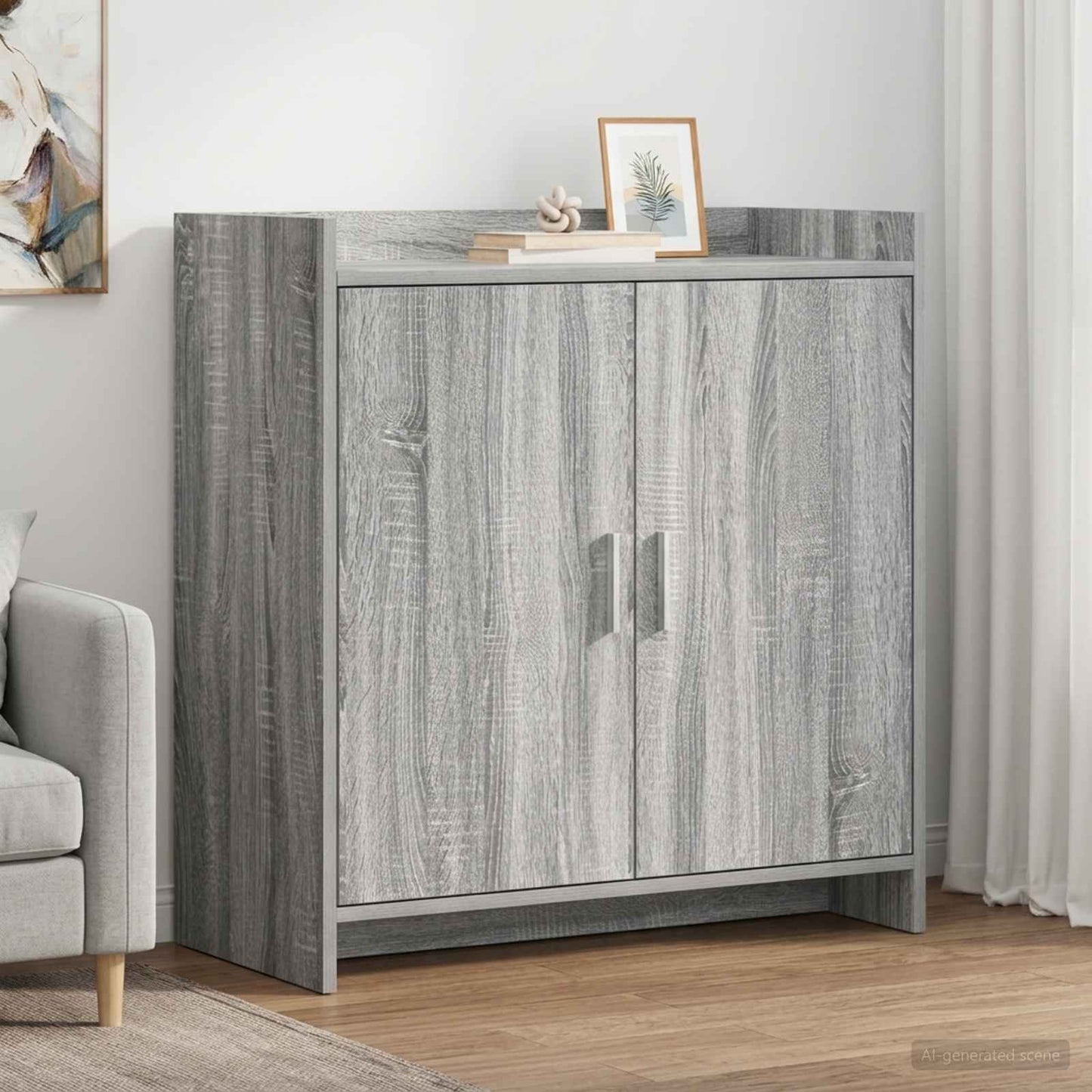 vidaXL Πλαϊνό γραφείο Γκρι Sonoma 72 x 36 x 80 εκ. Επεξεργασμένο Ξύλο