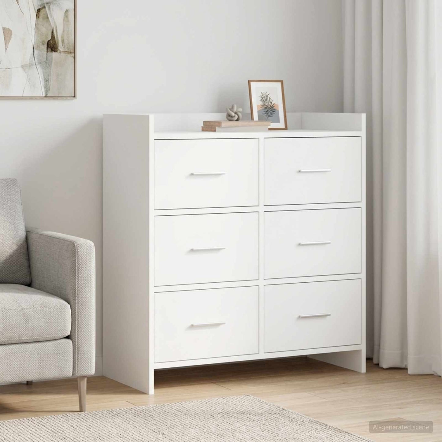vidaXL Πλαϊνό γραφείο Λευκό 75 x 33 x 80 εκ Επεξεργασμένο Ξύλο